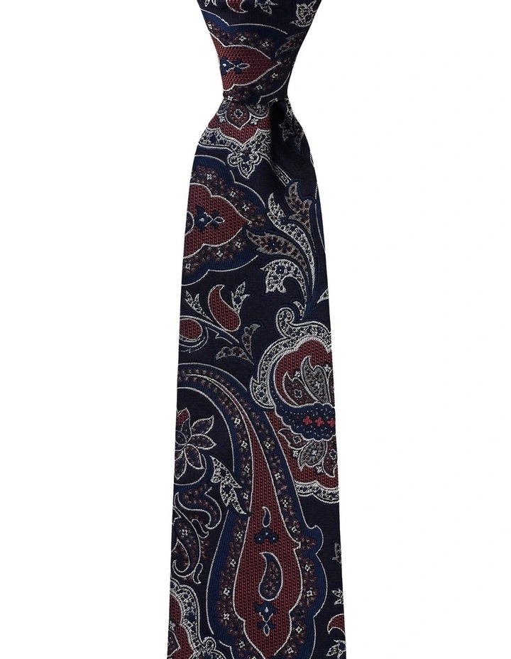 Marine Paisley Silk Tie in Pink