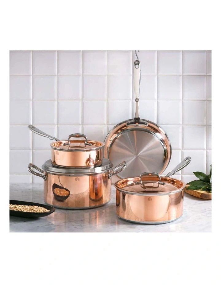 Stainless Steel Induction Covered Stockpot 24cm/5.7L in Copper
