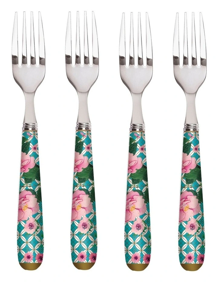 Teas & C's Silk Road Set of 4 Cake Fork Aqua
