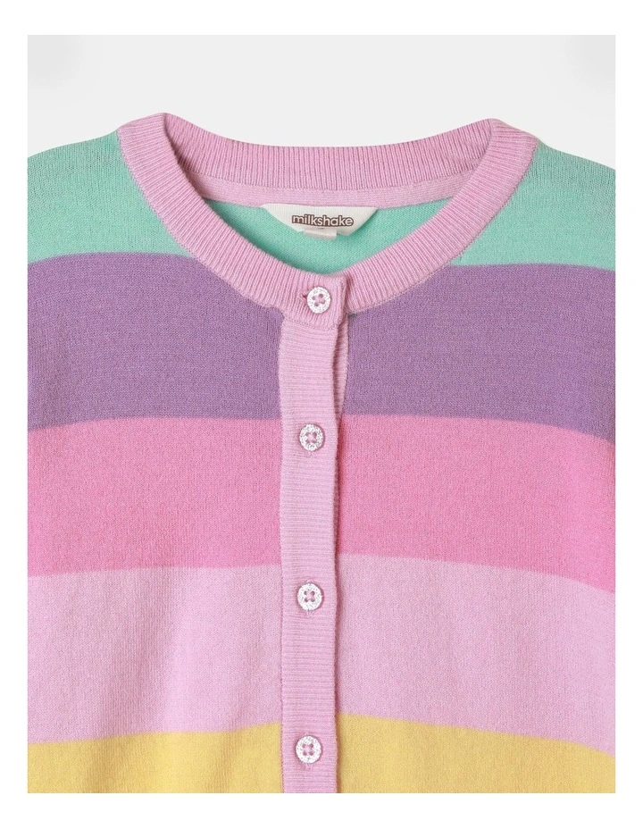 Stripe Knit Cardigan in Rainbow
