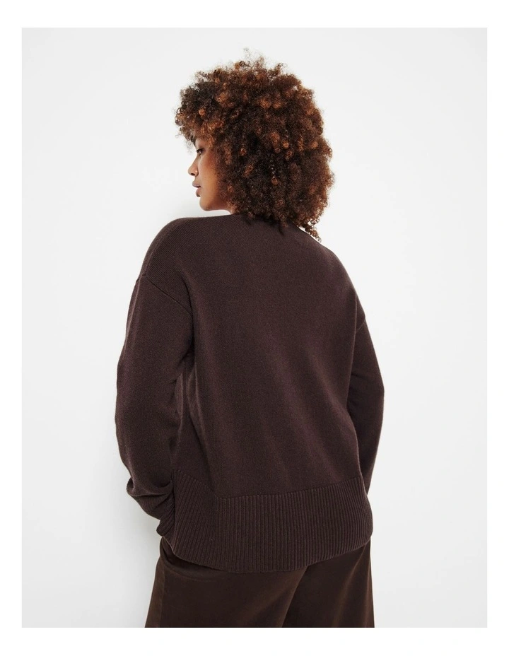 Button Through Cardigan in Raisin