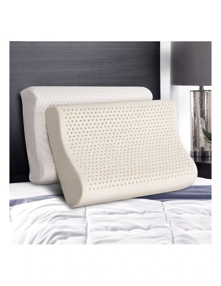 Natural Latex Pillow 2-Zone Twin Pack in Cream