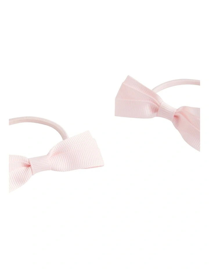 Grosgrain Bow Elastic Pack in Dusty Rose