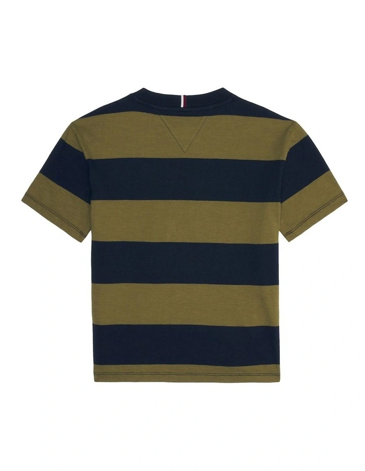 Varsity Rugby Stripe Archive T-shirt (8-16 Years) in Navy/Green