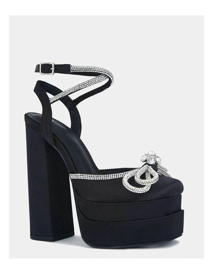 Zamari Heels in Black Satin