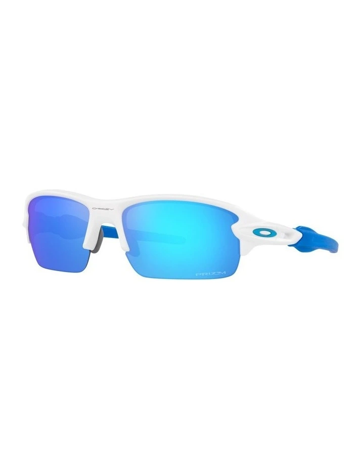 Flak Xs Kids Sunglasses in Matte White/Blue