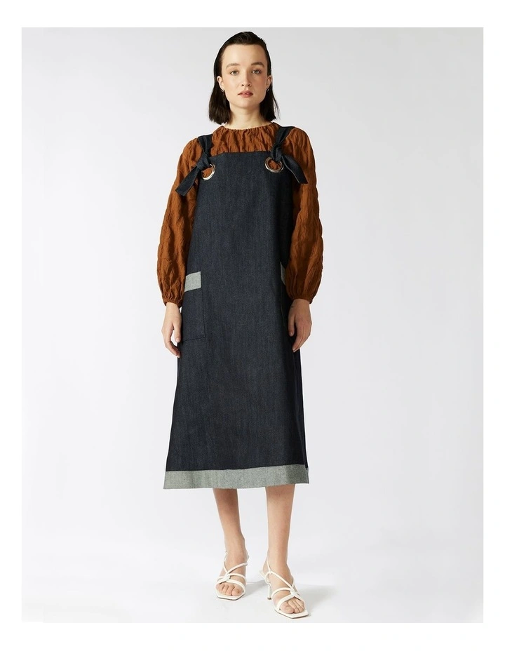 Gardener's Pinafore Dress in Navy