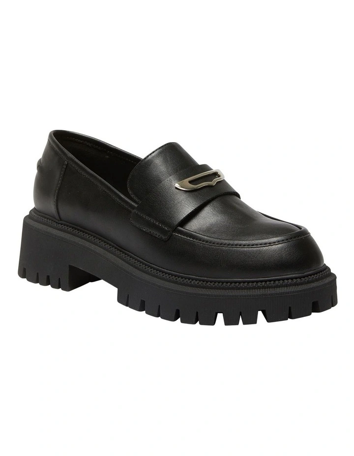 Simon Flat Shoes in Black Smooth