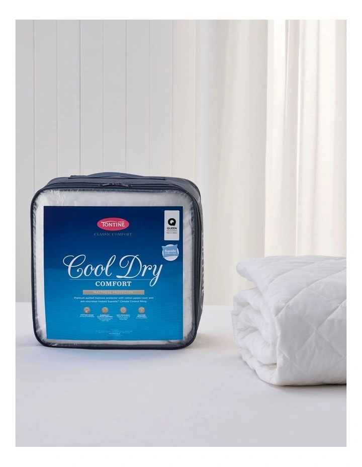Classic Cool Dry Comfort Mattress Protector in White