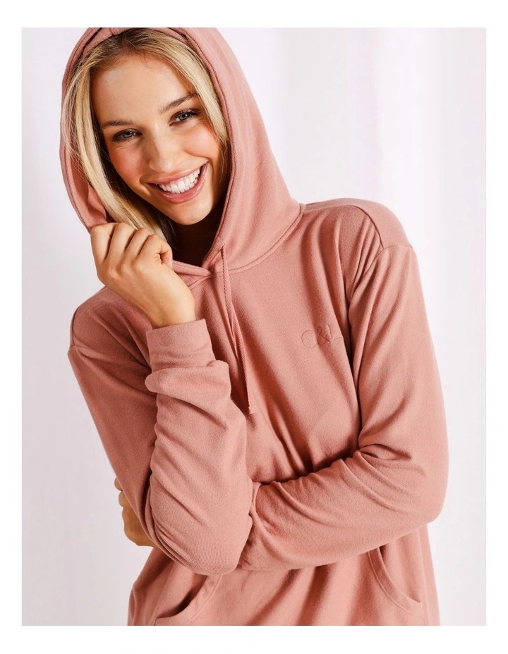 Supersoft Hooded Long Sleeve Top in Tan