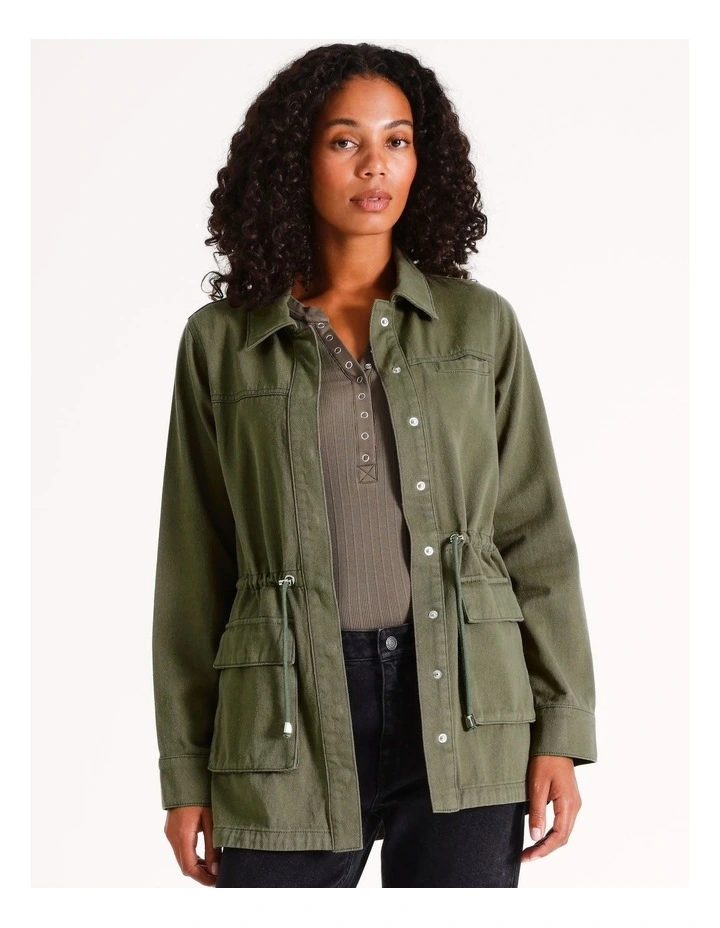 Utility Drill Jacket in Khaki