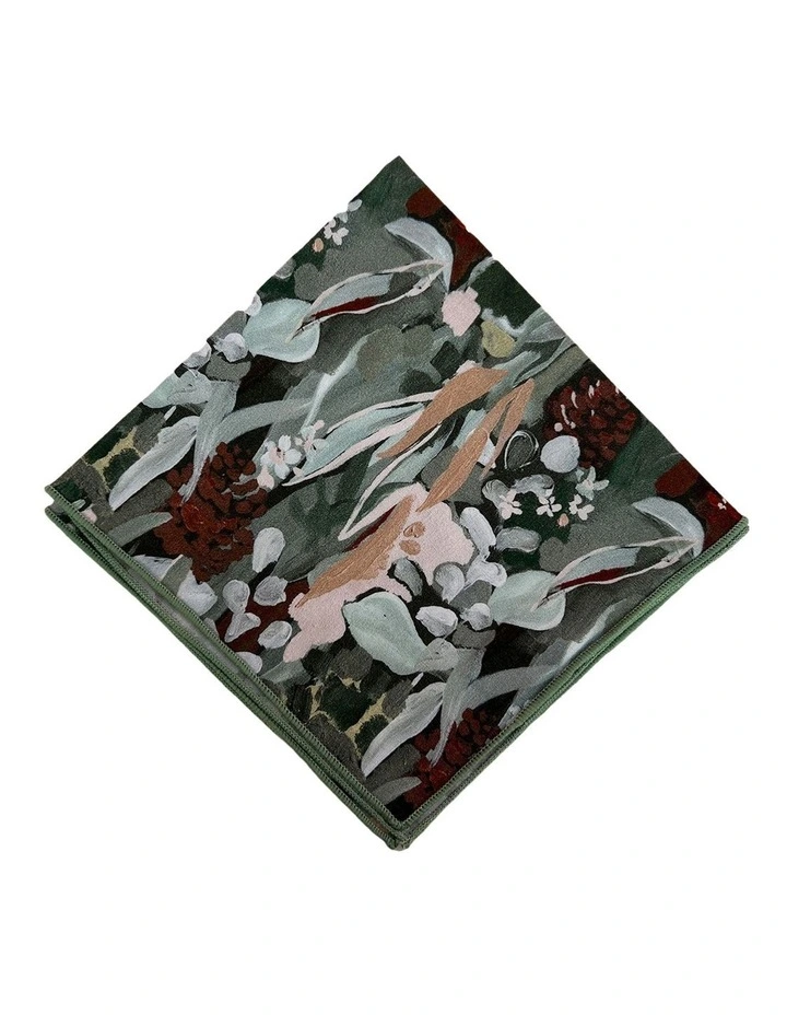 Spotted Gum Pocket Square in Green