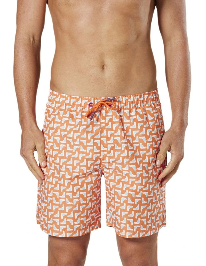 Seagulls Reprieve Swimshort in Coral