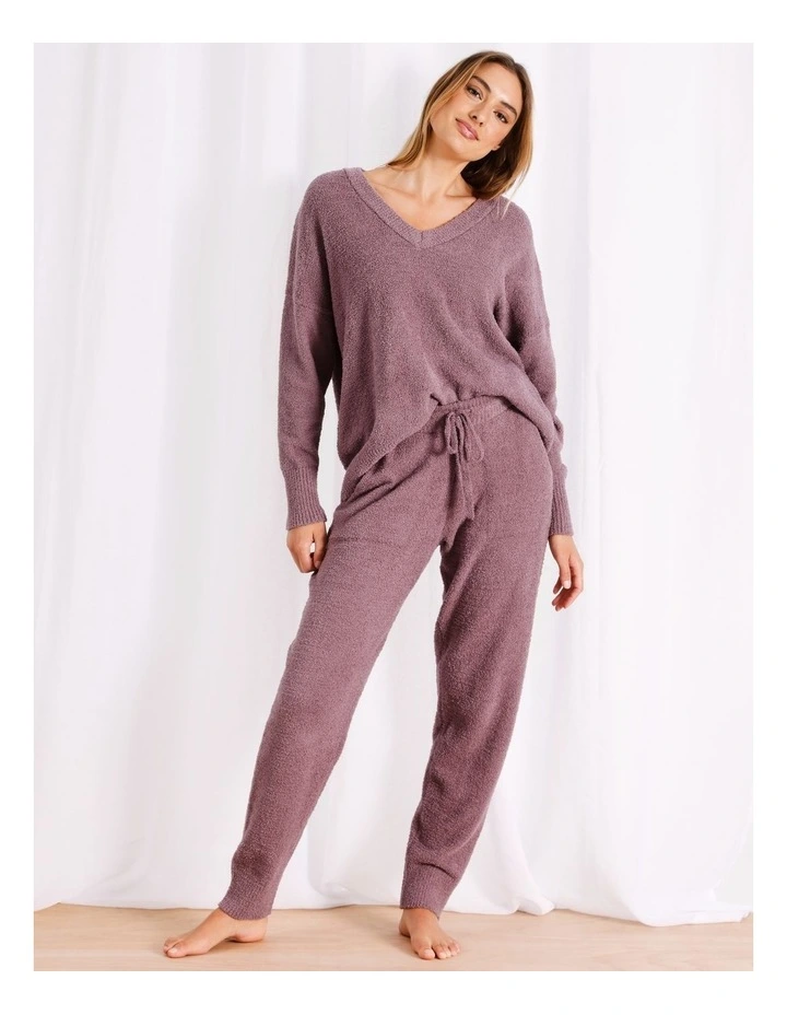 Boucle Cuffed Pant in Dusty Brown