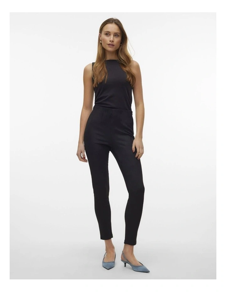 Lila Faux Suede Slim Pants in Black