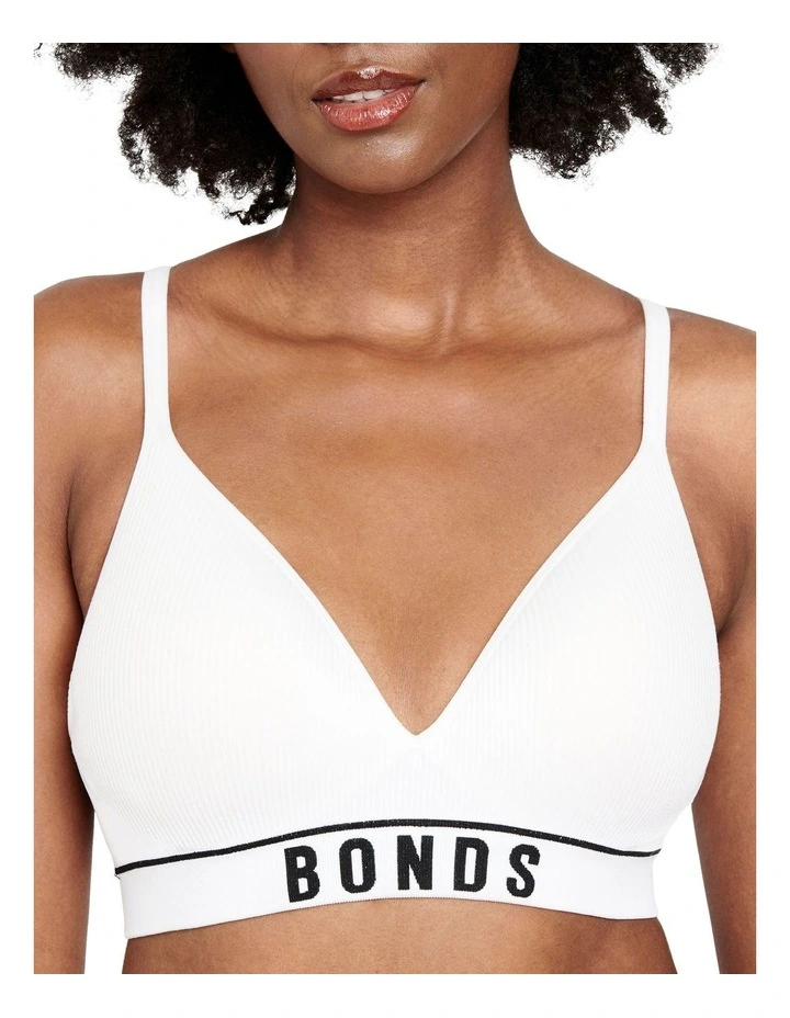 Hot Heritage Rib Wirefree T Shirt Bra in White