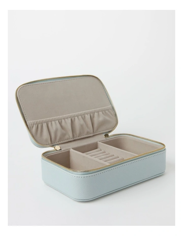 Large Zip Around Travel Jewellery Box in Mint