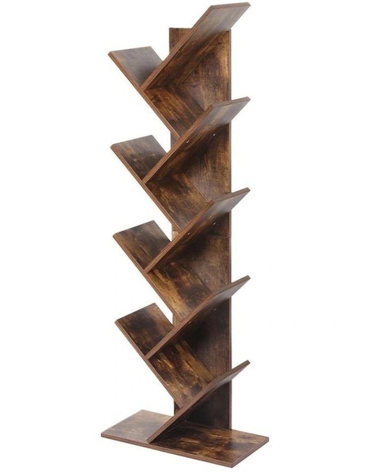 Wooden 8-Tier Tree Bookshelf in Brown