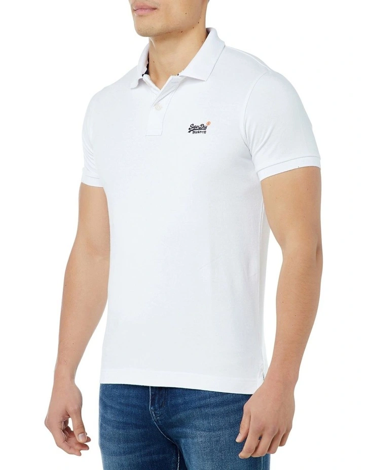 Classic Pique Short Sleeve Polo in White