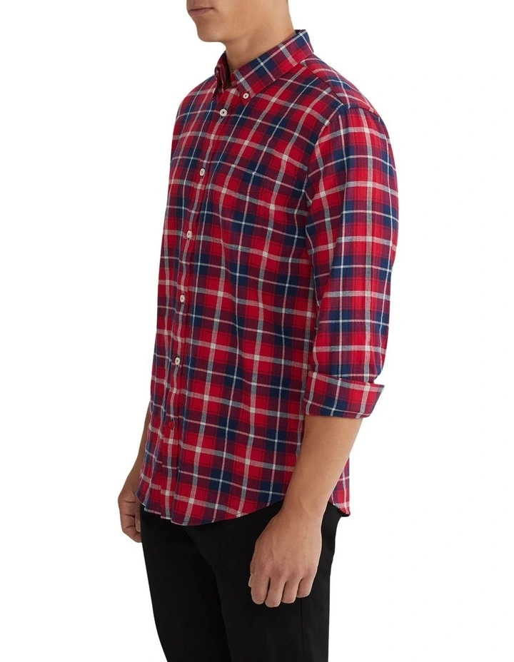 Uxbridge Flannel Check Shirt in Red
