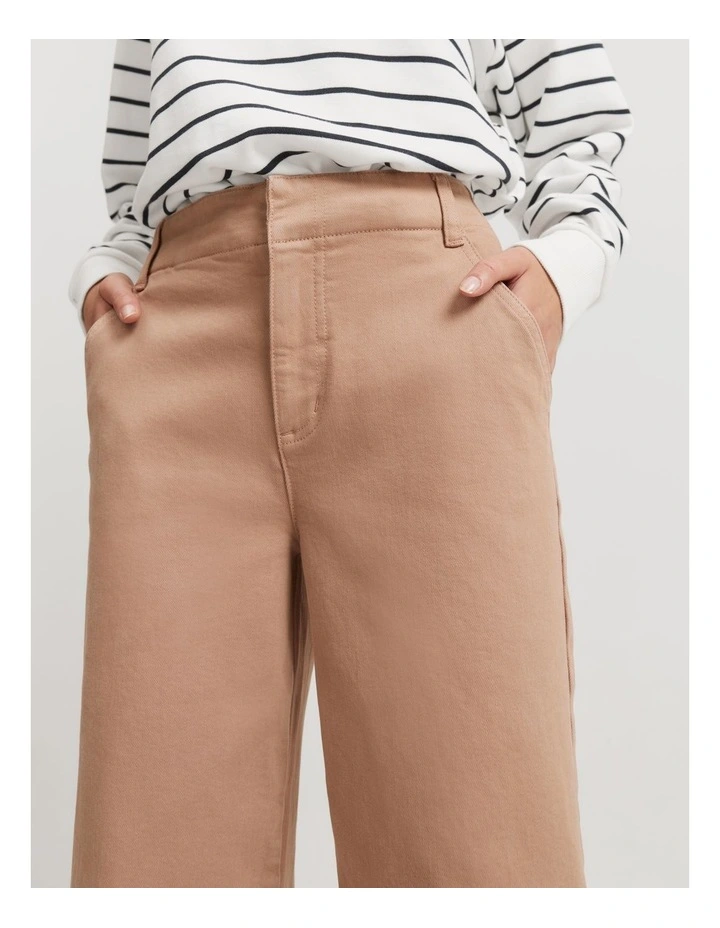 High Rise Wide Leg Jean in Nougat