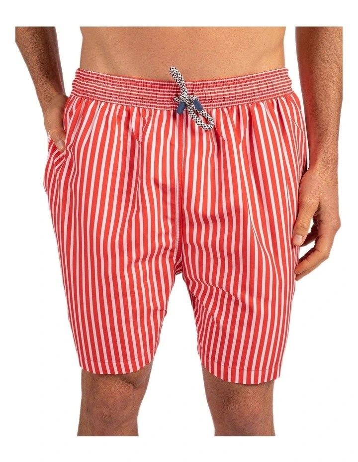 Stripe Boardshorts in Red