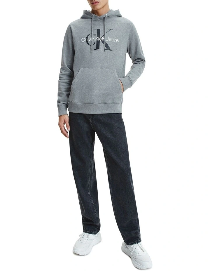 Core Monogram Hoodie in Mid Grey Heather