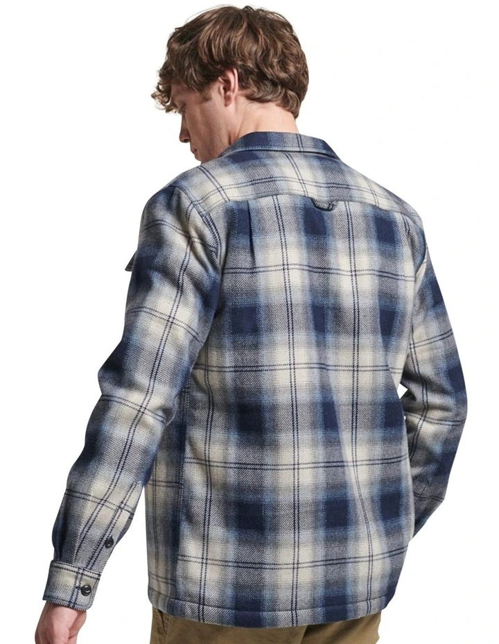 Wool Miller Overshirt in Roderick Check Dark Blue