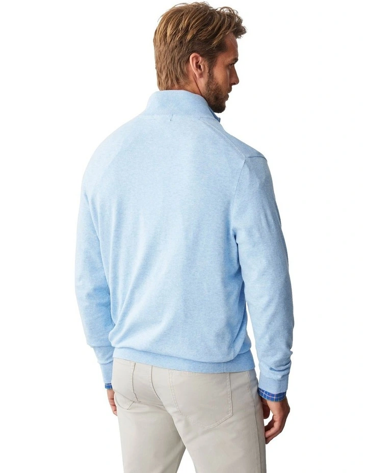 High Flex Half Zip Knit in Sky Blue