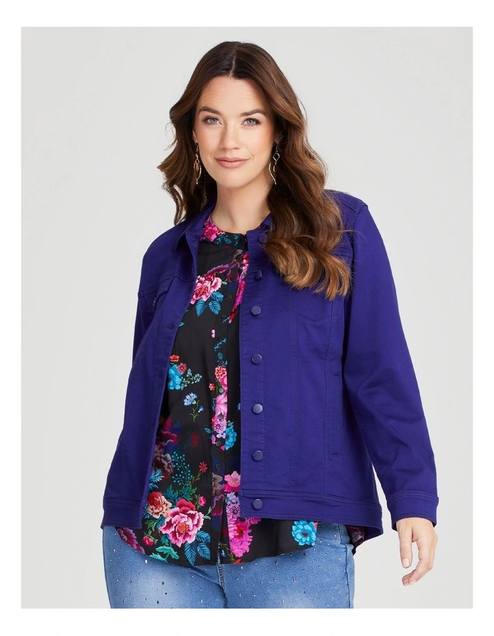 Coloured Best Fit Denim Jacket in Jewel Purple