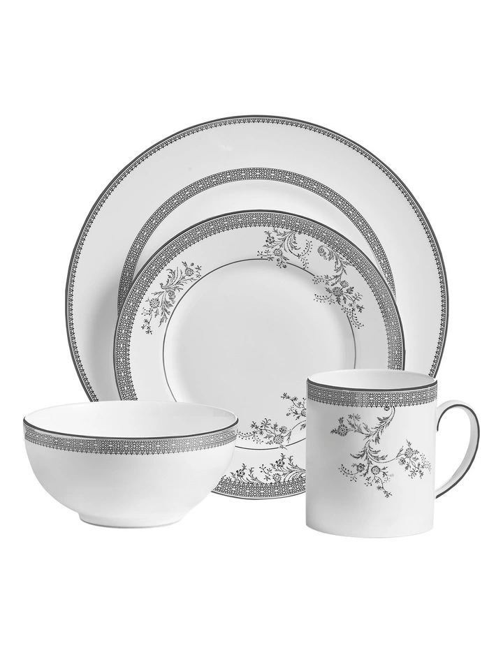 Lace Platinum 4pc Place Setting
