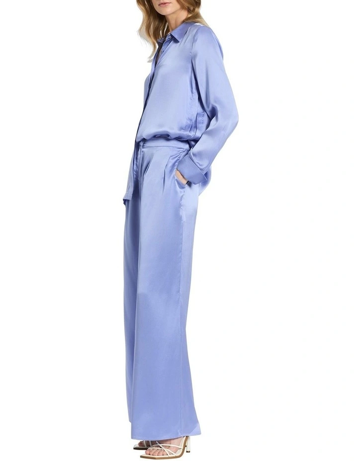 Archie Silk Palazzo Pant in Hydrangea