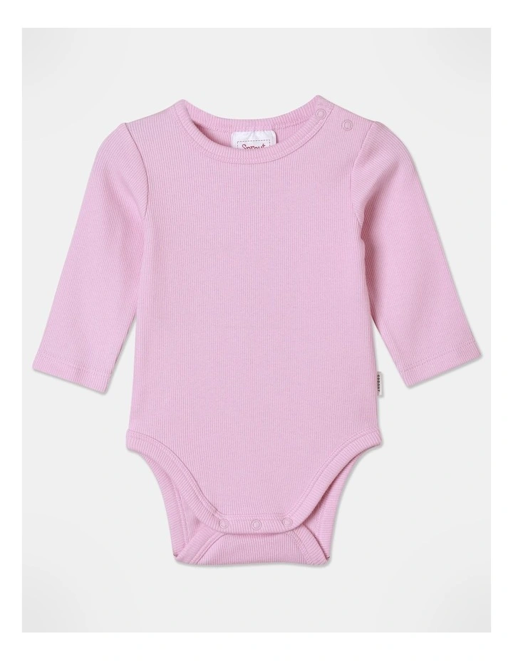 Essential Rib Bodysuit in Pink