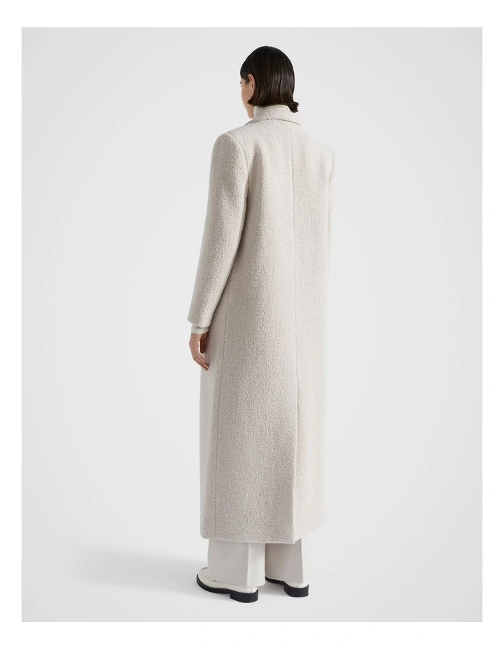 Boucle Longline Coat in Oat