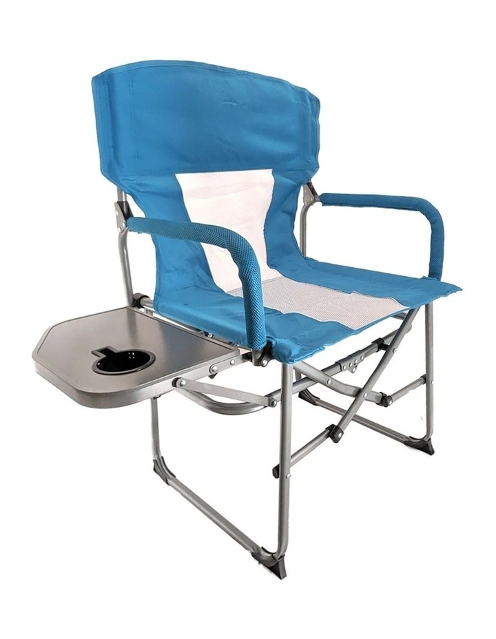 Portable Director's Folding Camping Chair with Padded Armrest in Assorted