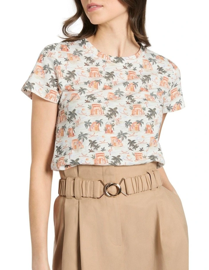 Palm After The Storm Tee in Nude Multi