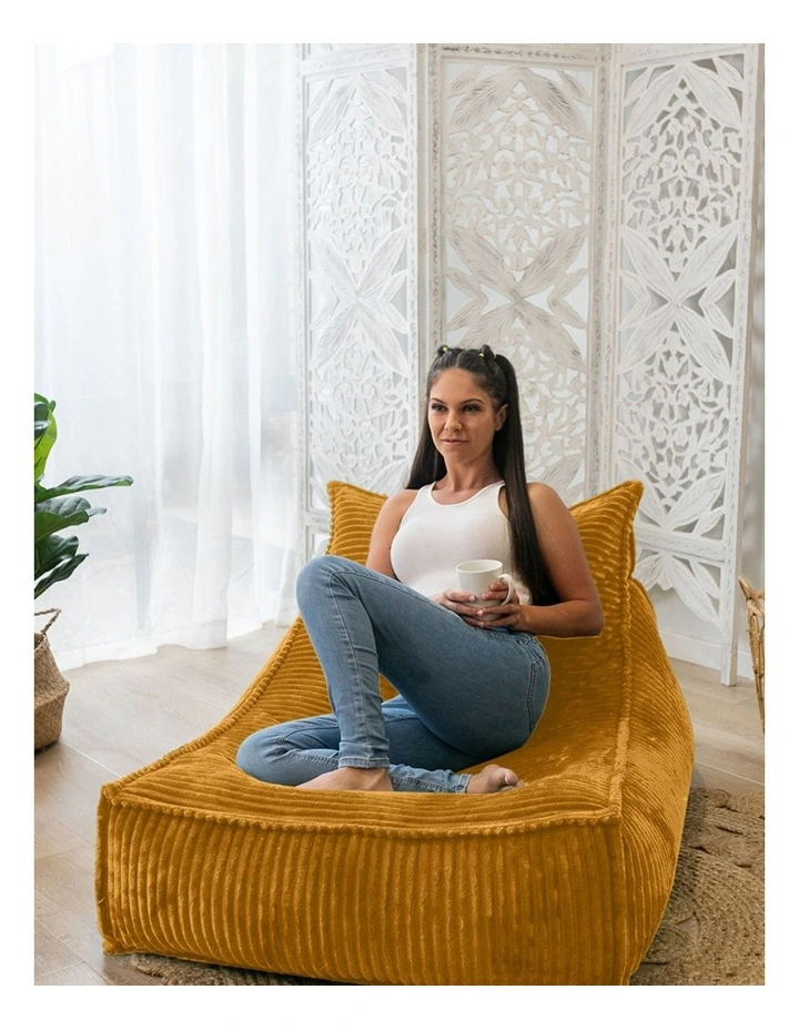 Luxe Fleece Beanbag Lounge Cover in Mustard