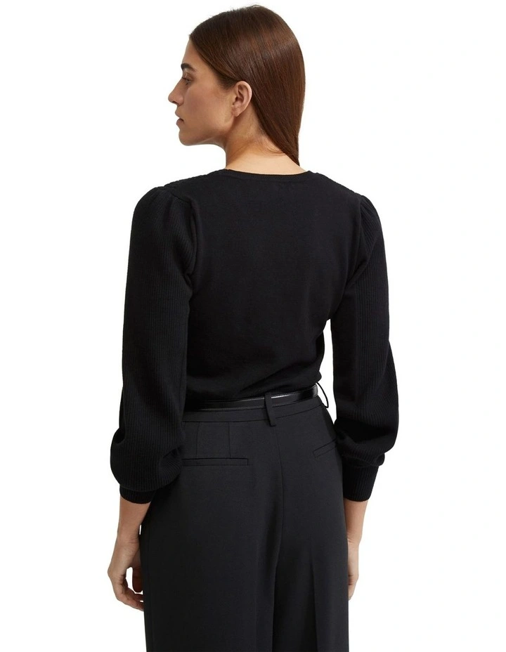 Kirstin Cable Knit Top in Black