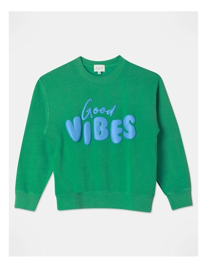 Essentials Crew Neck Sweat Top in Green