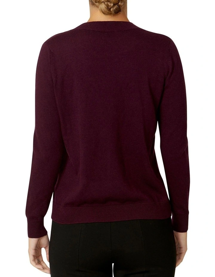 Verna Berry Knit Sweater in Red