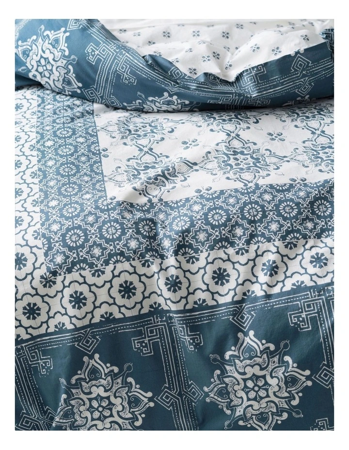 Marie Claire Francine Quilt Cover Set In Blue