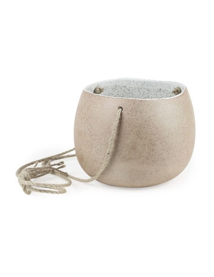 Garden To Table Hanging Planter Small White Speckle
