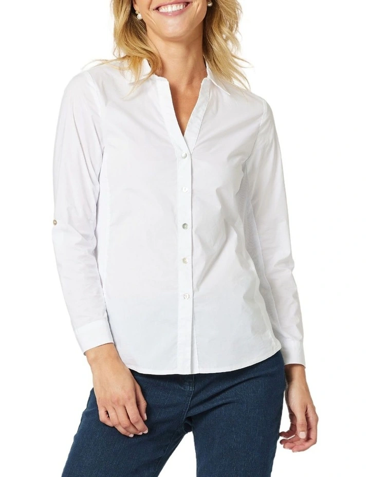 Emma Rib Shirt in White