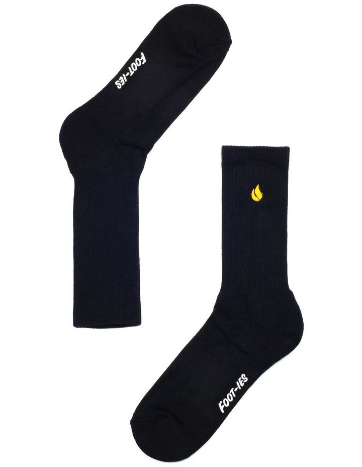 Blaze 5 Pack Crew Sneaker Socks Black