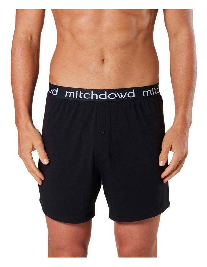 Bamboo Loose Knit Boxer Short in Black
