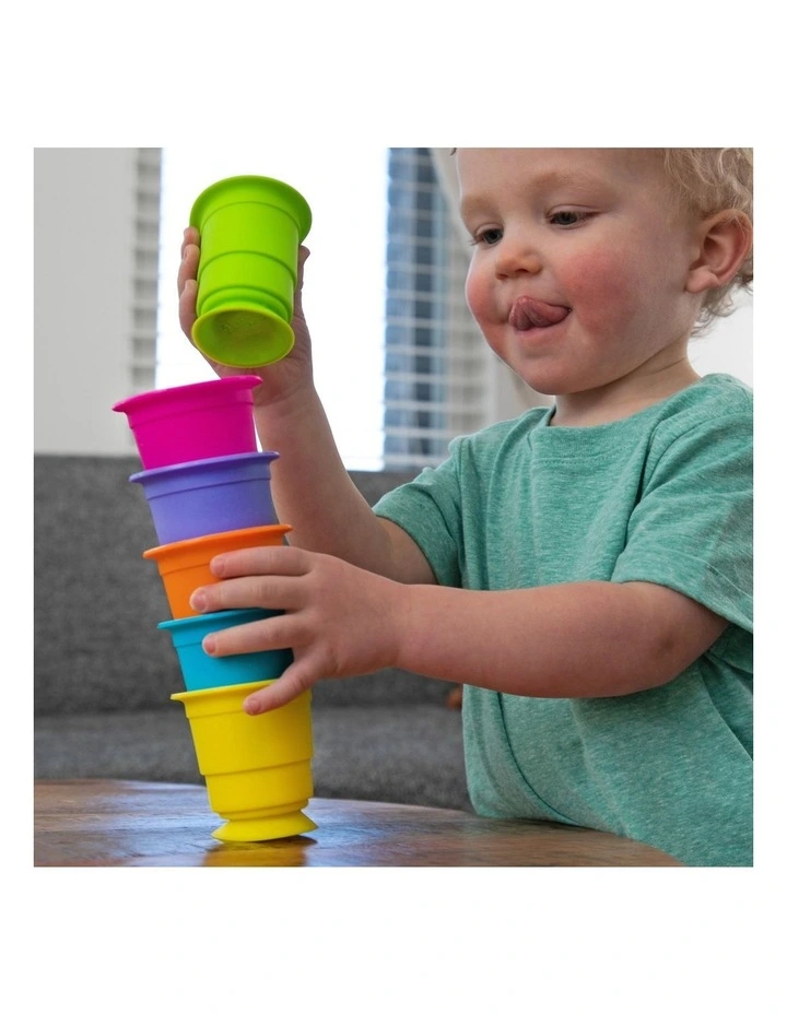 Suction Kupz For 12m-5y Kids/Toddler Silicone Stacking Cups Toy