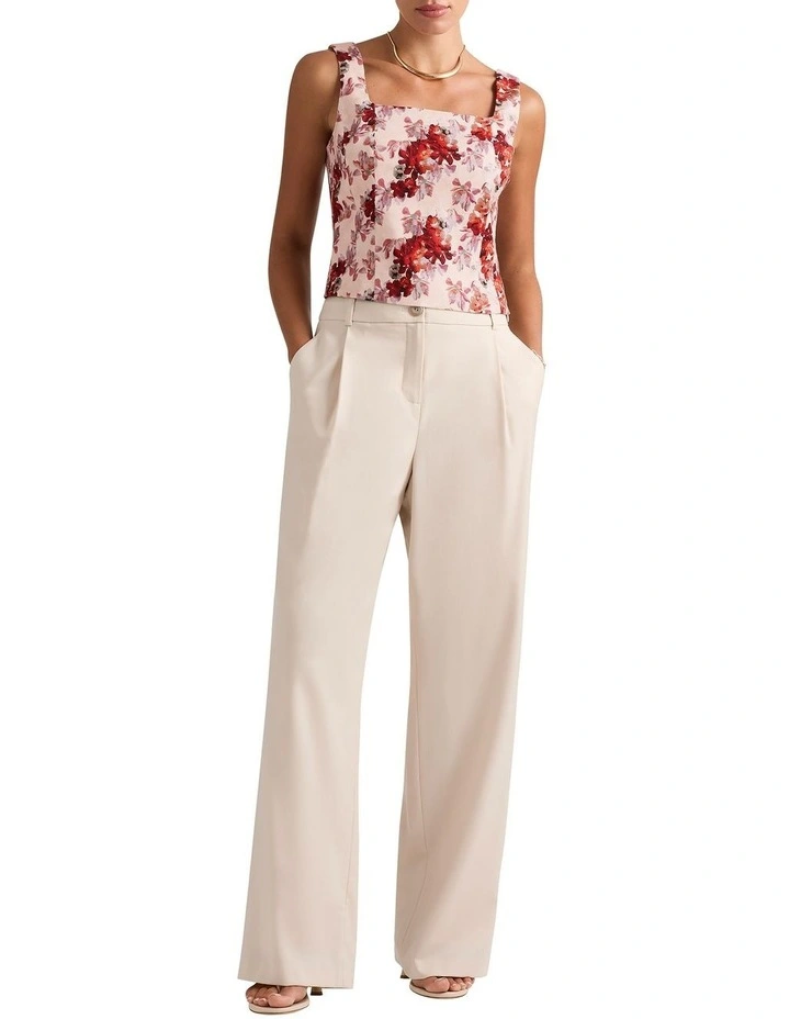 Lucille Wide Leg Pant in Macadamia