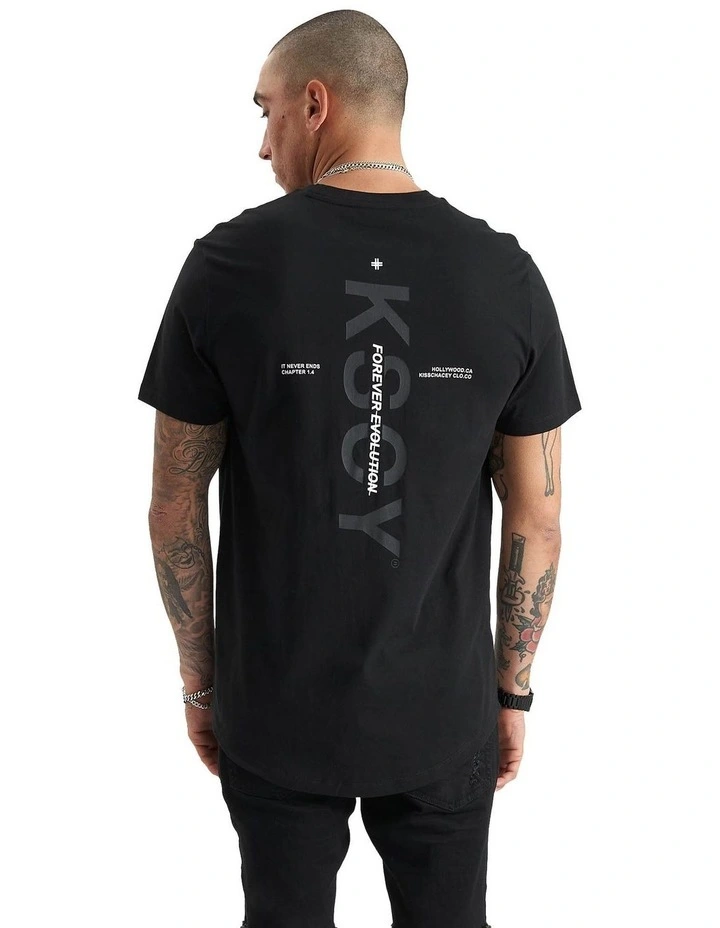 Tustin Dual Curved Tee in Black