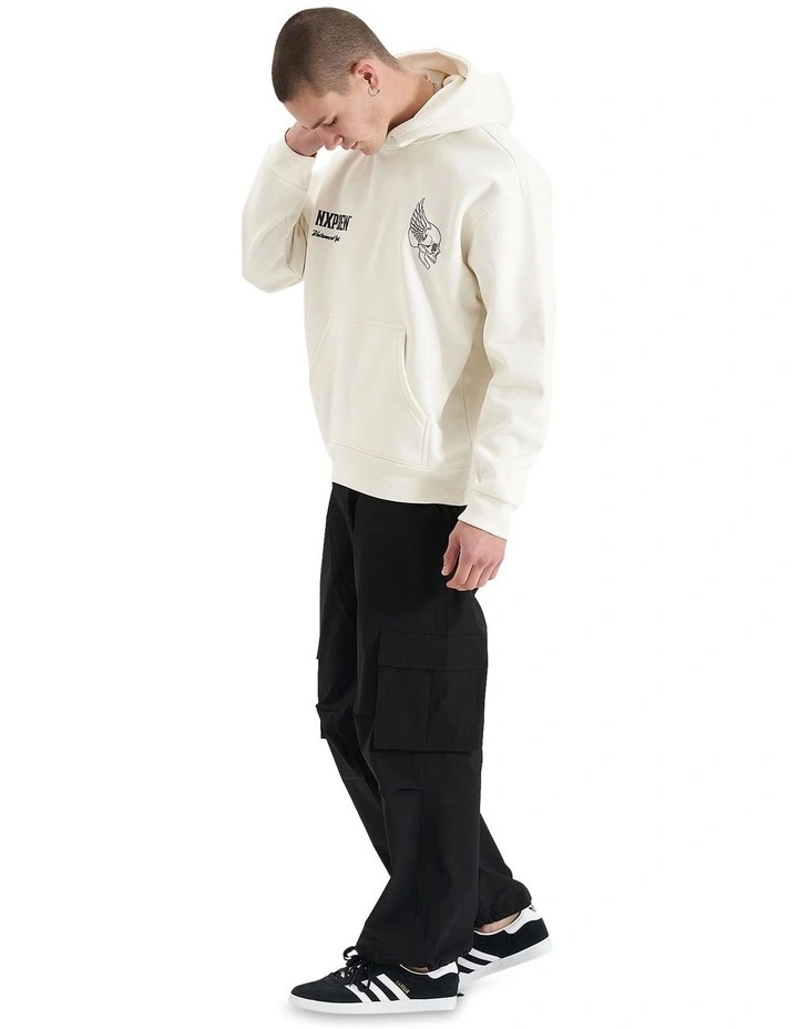 Corbusian Heavy Box Fit Hooded Sweater in White