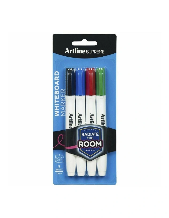 Supreme Whiteboard Markers 4 Pack in Multi